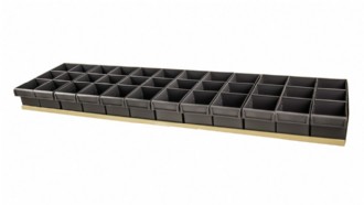 BIN TRAY KIT  1240MM X  300D &12 X  GREY BINS 100/100/300 #1H-012