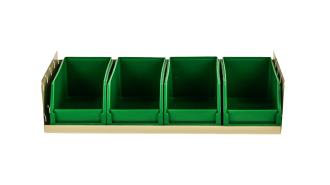 BIN TRAY 420L X 182D - 4 X F10G GREEN BINS