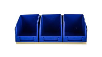 BIN TRAY KIT 420 x 200D x 120H x LIP x 15H & 3 X F25 BLUE BINS