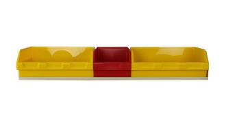 BIN TRAY  KIT 1040MM X 240D & 2 X F120 YELLOW 1 X F60  RED BINS