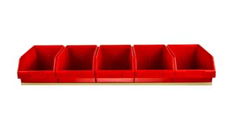 BIN TRAY  KIT 1040MM X 240D WITH   5 X F60  RED BINS