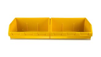 BIN TRAY 830 x 240D x 155H x LIP x 15H & 2 X F120  YELLOW BINS