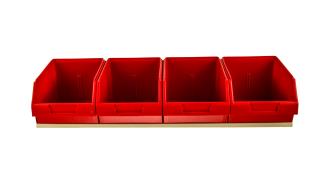 BIN TRAY KIT 1830MM X 240D & 4 X F60  RED BINS